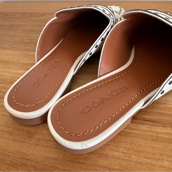 Coach Faye Loafer Slide Mule White Leather Women Size 8 G3831 - Picture 6 of 11